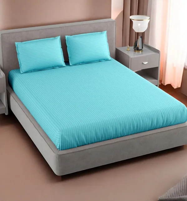 220TC_King_Size_Combo_Pack_of_2_Double_Elastic_Fitted_Bedsheet_Size_with_4_Pillow_Covers_(72"x78"_Upto_8"_Mattress)