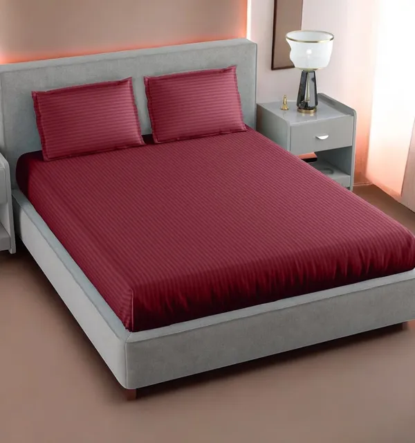 220TC_King_Size_Combo_Pack_of_2_Double_Elastic_Fitted_Bedsheet_Size_with_4_Pillow_Covers_(72"x78"_Upto_8"_Mattress)