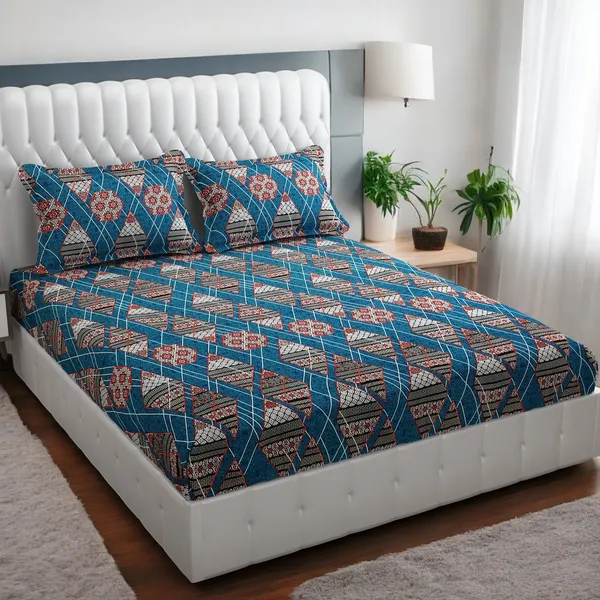 220TC_King_Size_Combo_Pack_of_2_Double_Elastic_Fitted_Bedsheet_Size_with_4_Pillow_Covers_(72"x78"_Upto_8"_Mattress)