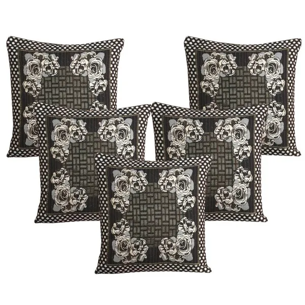Luxury_Heavy_Decorative_Cushion_Covers_16_x_16_inch_-_Set_of_5pcs_-_Brown