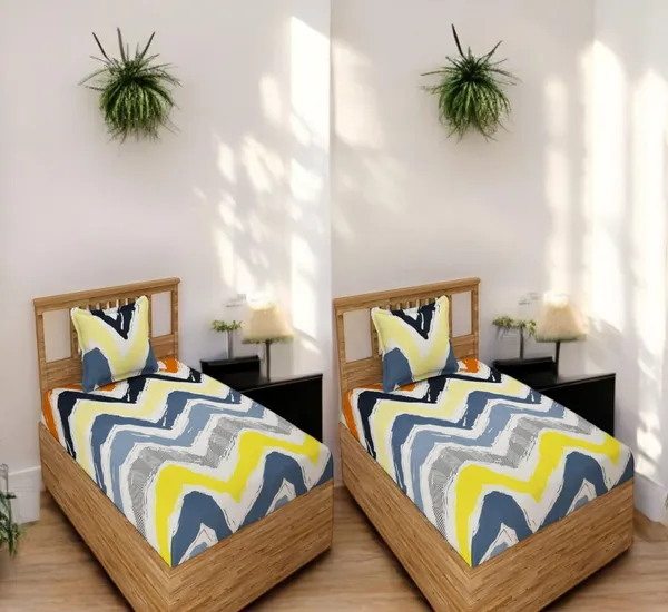 220TC_Supersoft_Cotton_Flat_Bedsheet_Combo_Set_of_2_Single_Flat_Bedsheet_with_2_Pillow_Cover_(60_x_90_Inches)_-_Multicolor
