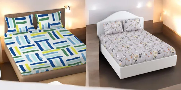 220TC_King_Size_Combo_Pack_of_2_Double_Elastic_Fitted_Bedsheet_Size_with_4_Pillow_Covers_(72"x78"_Upto_8"_Mattress)