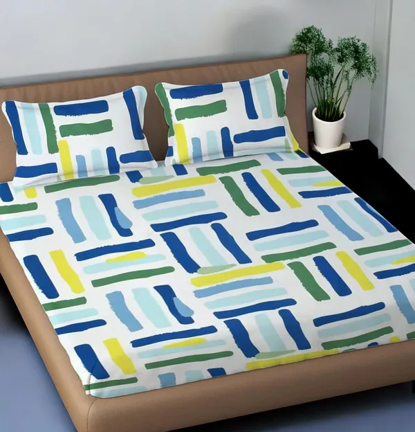 220TC_King_Size_Combo_Pack_of_2_Double_Elastic_Fitted_Bedsheet_Size_with_4_Pillow_Covers_(72"x78"_Upto_8"_Mattress)