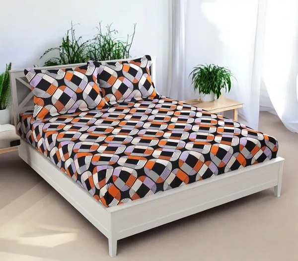 220TC_King_Size_Combo_Pack_of_2_Double_Elastic_Fitted_Bedsheet_Size_with_4_Pillow_Covers_(72"x78"_Upto_8"_Mattress)