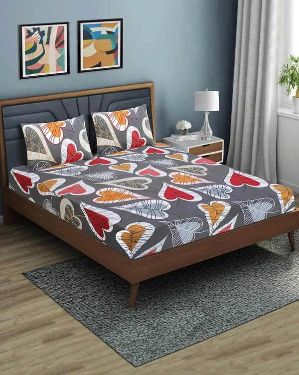 220TC_King_Size_Combo_Pack_of_2_Double_Elastic_Fitted_Bedsheet_Size_with_4_Pillow_Covers_(72"x78"_Upto_8"_Mattress)