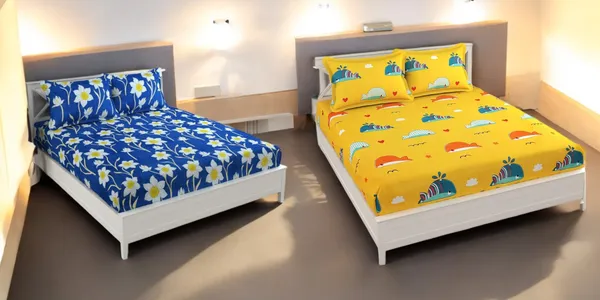 220TC_King_Size_Combo_Pack_of_2_Double_Elastic_Fitted_Bedsheet_Size_with_4_Pillow_Covers_(72"x78"_Upto_8"_Mattress)
