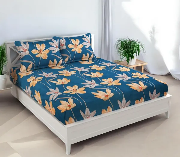 220TC_King_Size_Combo_Pack_of_2_Double_Elastic_Fitted_Bedsheet_Size_with_4_Pillow_Covers_(72"x78"_Upto_8"_Mattress)