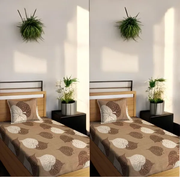 220TC_Supersoft_Cotton_Bedsheet_Combo_Set_of_2_Single_Bedsheet_with_2_Pillow_Cover_(60_x_90_Inches)_-_Multicolor