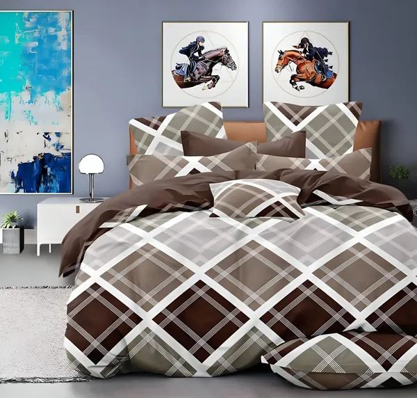 220TC_Heavy_Elastic_Fitted_100%_Cotton_Feel_Printed_Super_King_Size_Double_Bed_Bedsheet_with_2_Pillow_Cover_(72"x78"_Upto_8"_Mattress