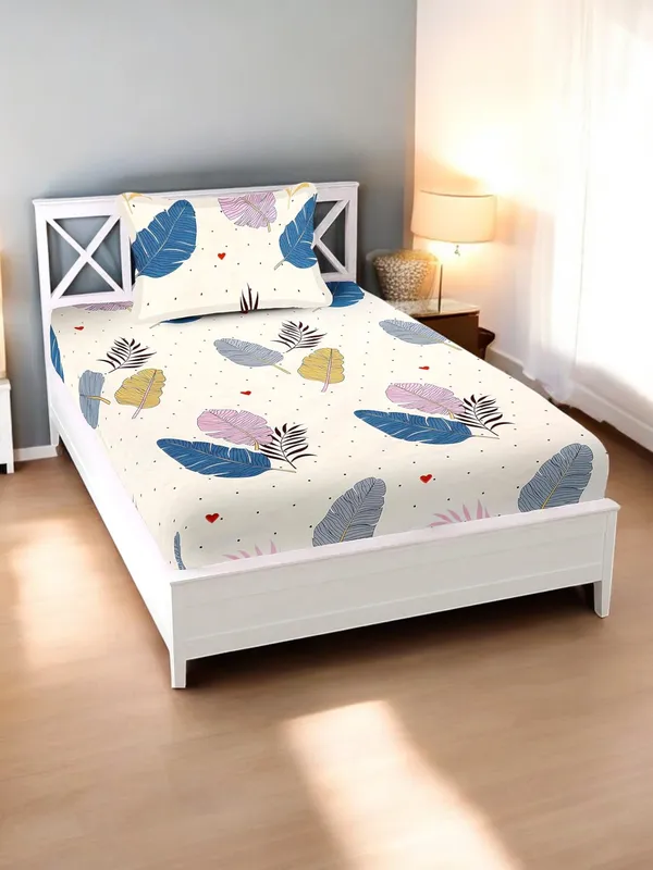 220TC_Supersoft_Cotton_Flat_Bedsheet_Combo_Set_of_2_Single_Flat_Bedsheet_with_2_Pillow_Cover_(60_x_90_Inches)_-_Multicolor