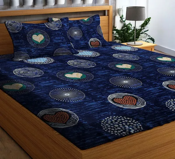 Pack_Of_2_|_220TC_Elastic_Fitted_100%_Cotton_Feel_Printed_Double_Bed_2_Bedsheets_with_4_Pillow_Covers_(72"x78"_upto_6"_Mattress)
