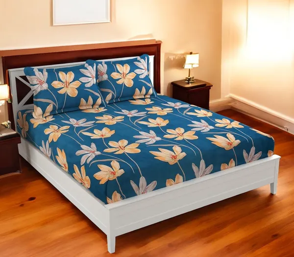 Green_Lilly_King_Size_Double_Bed_Elastic_Fitted_100%_Cotton_Bedsheet_with_2_Pillow_Cover_(72"x78"_Upto_6"_Mattress)
