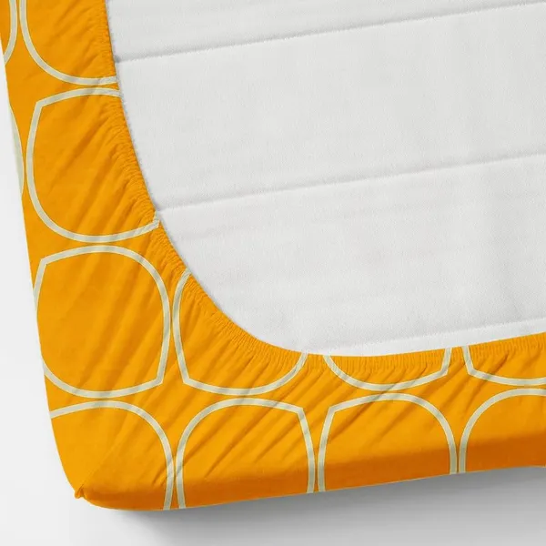 220TC_Elastic_Fitted_100%_Cotton_Feel_Printed_King_Size_Double_Bed_Bedsheet_with_2_Pillow_Cover_(72"x78"_Upto_6"_Mattress)_Yellow