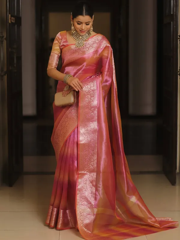 Handwoven_Banarasi__Tissue_Silk_Saree_in_Two_Toned_Shaded_Designer_Wedding_Saree