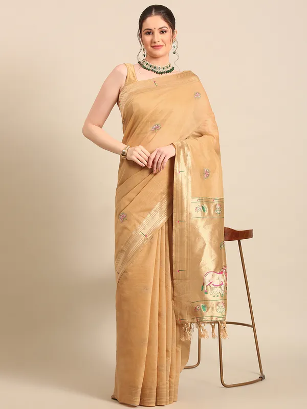 Traditional_Maharashtrian_muga_cotton_Paithani___Saree