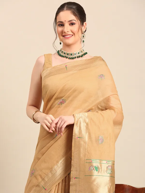 Traditional_Maharashtrian_muga_cotton_Paithani___Saree