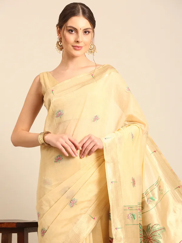 Traditional_Maharashtrian_muga_cotton_Paithani___Saree