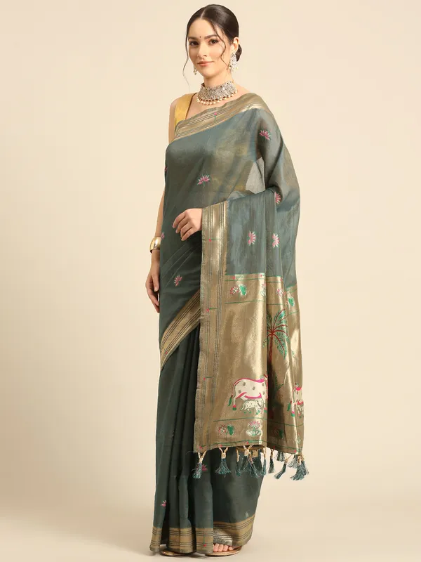 Traditional_Maharashtrian_muga_cotton_Paithani___Saree