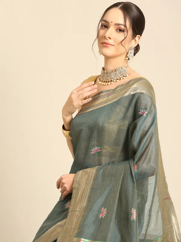 Traditional_Maharashtrian_muga_cotton_Paithani___Saree