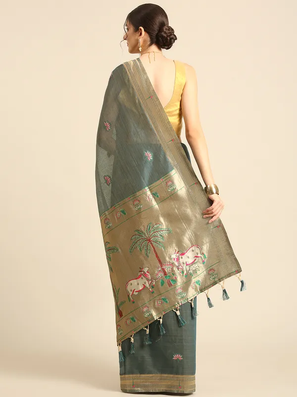 Traditional_Maharashtrian_muga_cotton_Paithani___Saree