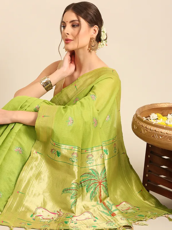 Traditional_Maharashtrian_muga_cotton_Paithani___Saree