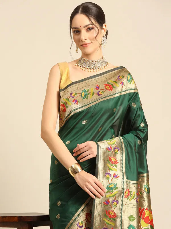Elegant_Paithani_Saree_with_Zari_Border