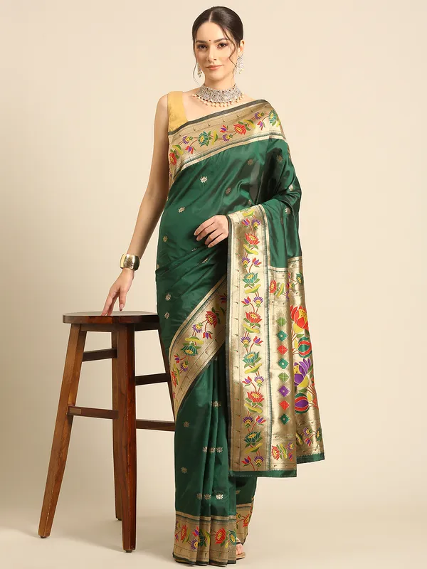 Elegant_Paithani_Saree_with_Zari_Border