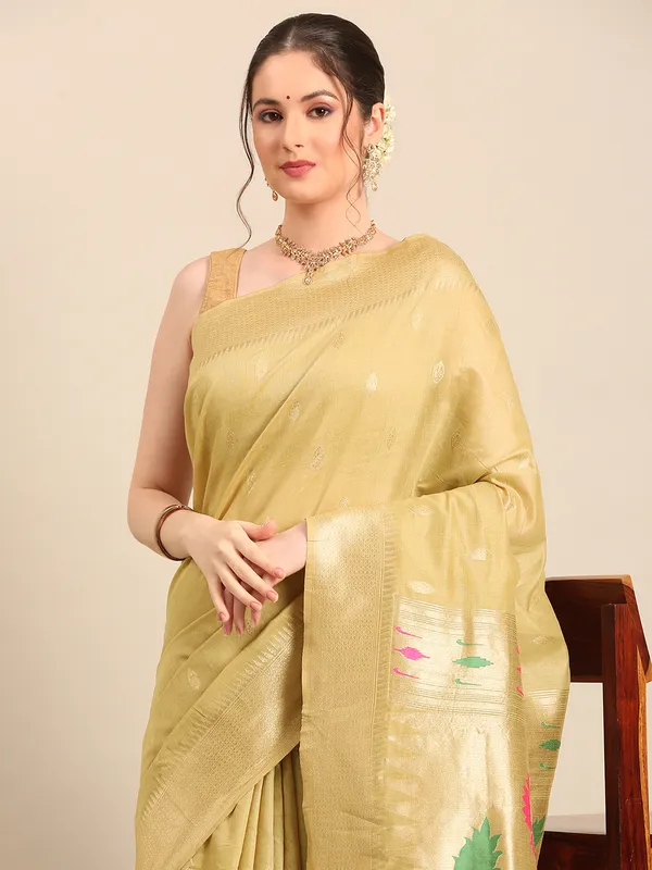 Authentic_Muga_cotton_Paithani__Saree