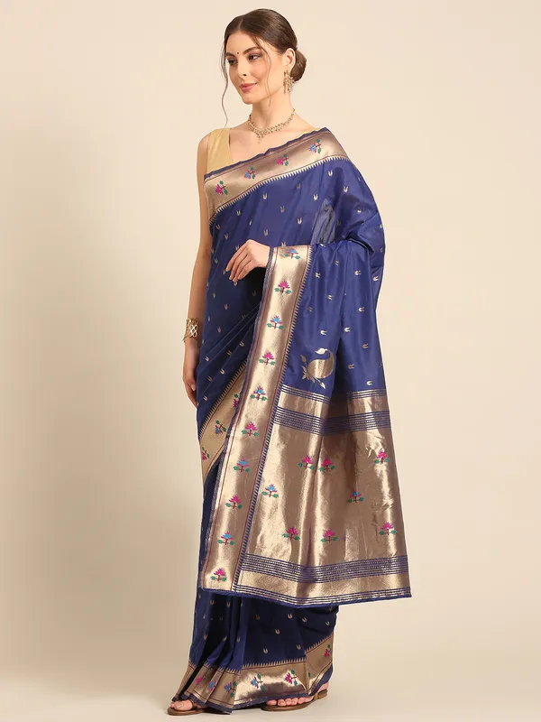 Handwoven_Muga_Cotton_Paithani__Saree_for_Women