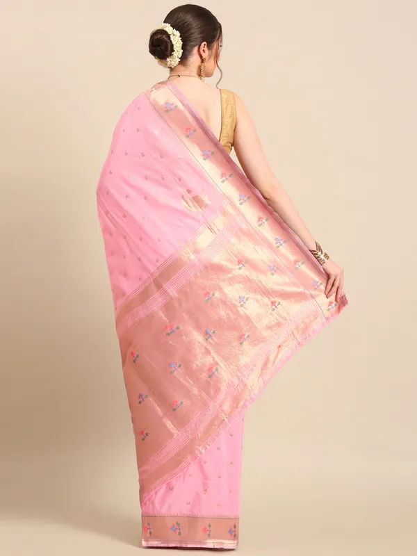 Handwoven_Muga_Cotton_Paithani__Saree_for_Women