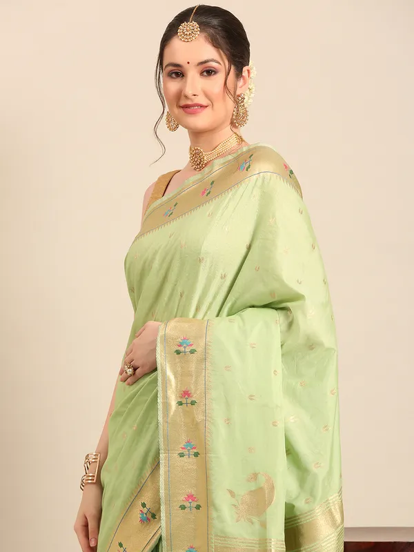 Handwoven_Muga_Cotton_Paithani__Saree_for_Women