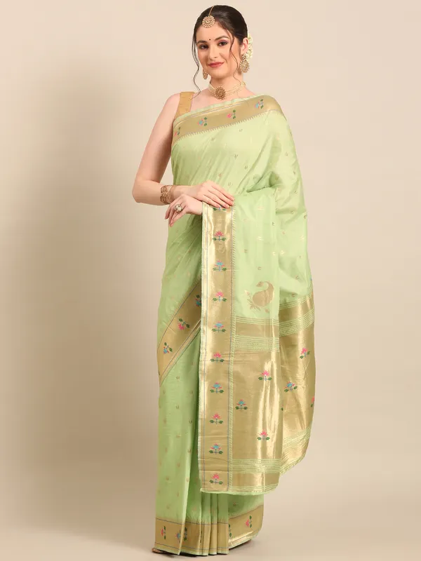 Handwoven_Muga_Cotton_Paithani__Saree_for_Women