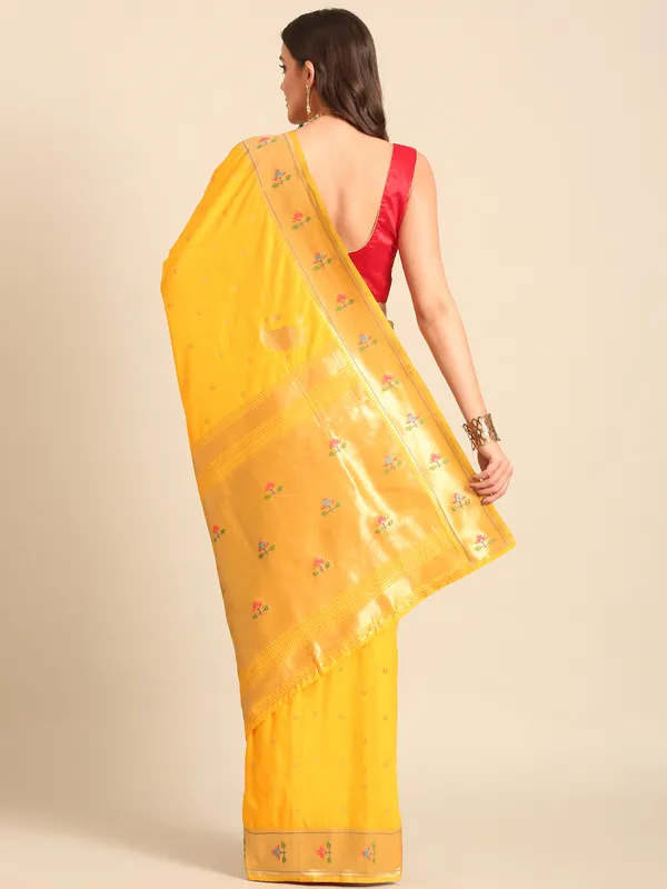 Handwoven_Muga_Cotton_Paithani__Saree_for_Women