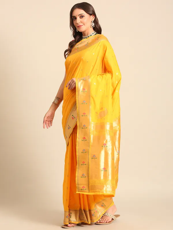 Handwoven_Muga_Cotton_Paithani__Saree_for_Women
