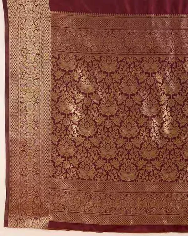 MaroonDesigner_Lichi_silk_havy_and_rich_pallu_BollyWood_Saree_with_Unstiched_Blouse_Piece