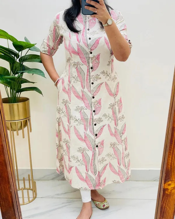 Imported__Digital_Printed_Pink_Cotton_Princess_Cut_Kurti