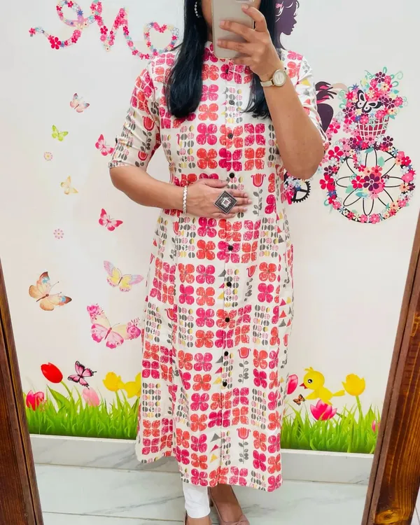 Imported__Digital_Printed_Pink_Cotton_Princess_Cut_Kurti
