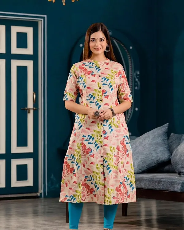 Imported__Digital_Printed_Pink_Cotton_Princess_Cut_Kurti