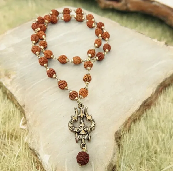7-Mukhi-Gold-Plated-Trishul-Rudraksha-Mala-with-Pendant