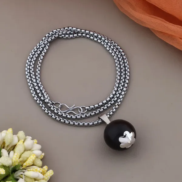 Black_Stone_Karungali_12MM_Beads_with_Stainless_steel_Chain_