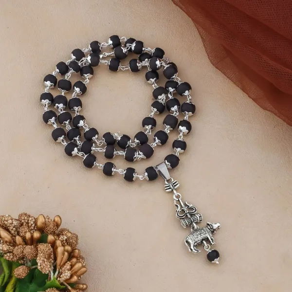 Karungali_Mala_Ebony_Wood_Orignal_With_Shiv_Nandi_Tirsul_Pendent_Mala_Wtih_Gov_Lab_Testing
