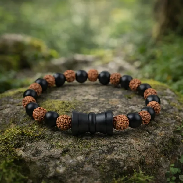 Karungali_Rudraksha_Damru_Bracelet_Orignal