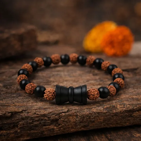 Karungali_Rudraksha_Damru_Bracelet_Orignal