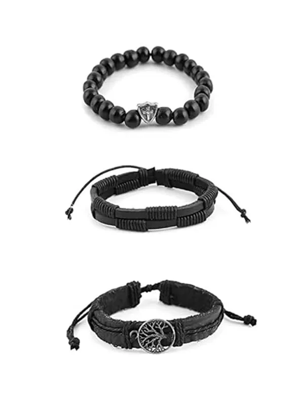 Lavisho_Pu_Leather_Bracelet_for_Men_Black_|_Leather_Bracelet_for_boys_Clasp_Leather_Mens_Beads_Bracelet_Daily_&_party_wear