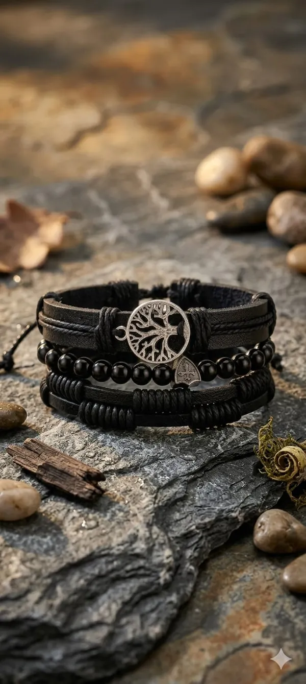Lavisho_Pu_Leather_Bracelet_for_Men_Black_|_Leather_Bracelet_for_boys_Clasp_Leather_Mens_Beads_Bracelet_Daily_&_party_wear