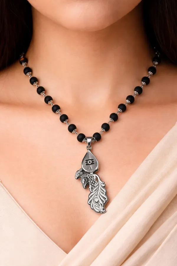 Premium_Black_Ebony_Karungali_Beads_Peacock_Design_Pendant_Mala_Spiritual_Shiv_Symbol_Necklace