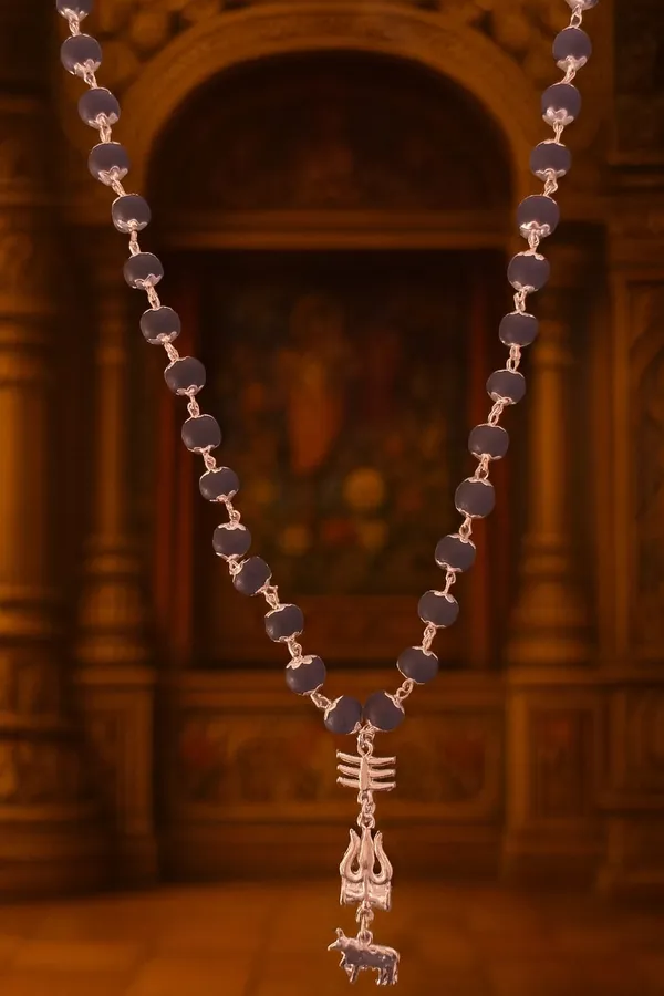 Silver_Cap_Karungali_Mala_with_Trishul_Nandi_Pendant
