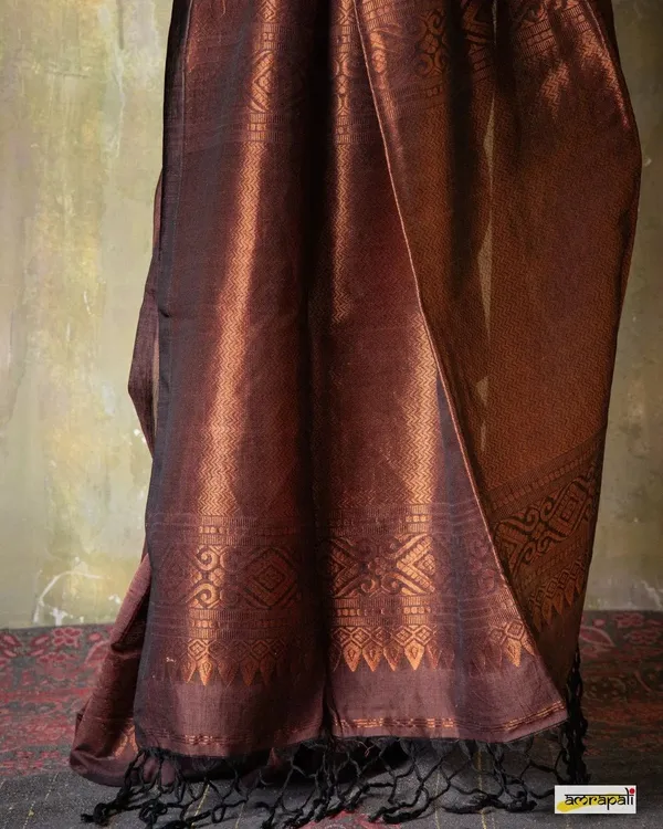 Adorning_Coffy_Soft_Banarasi_Silk_Saree_With_Classy_Blouse_Piece