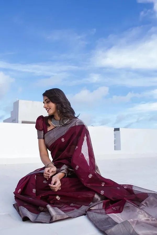 Aplomb_Wine_Soft_Silk_Saree_With_Vivacious_Blouse_Piece