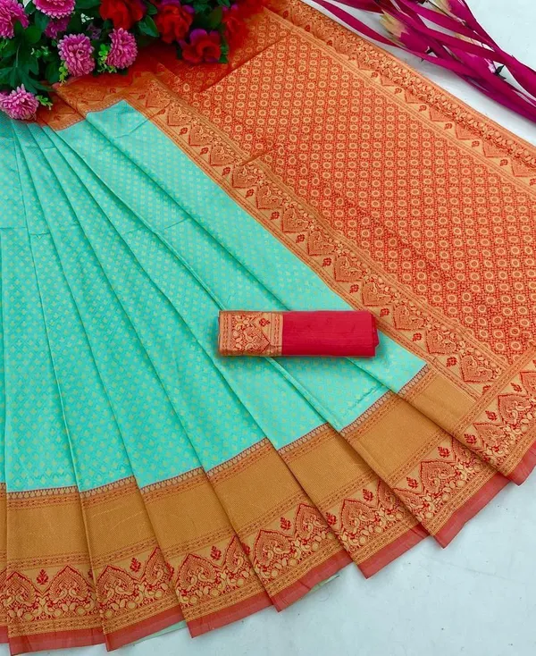 Light_Blue_Woven_Kanjivaram_Silk_Saree_with_Saree_Cover